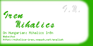 iren mihalics business card